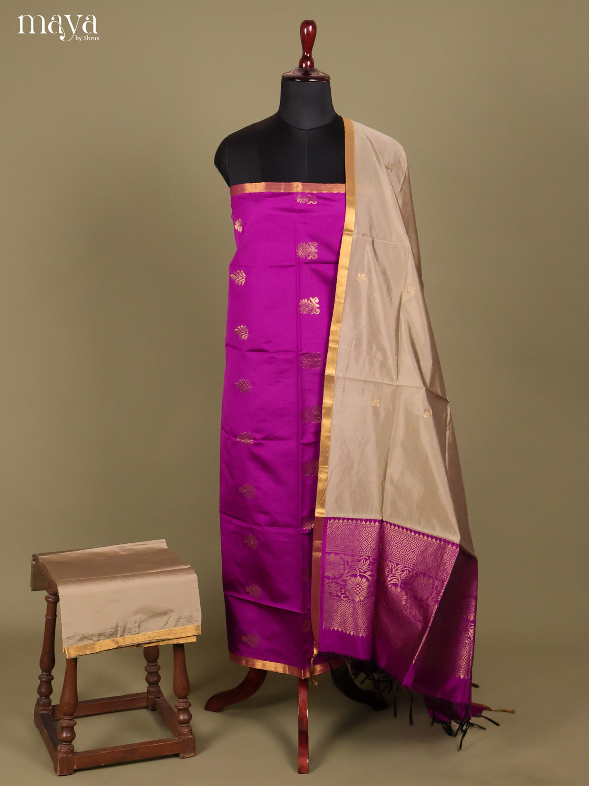 MDH26023-semi softsilk salwar Unstitch