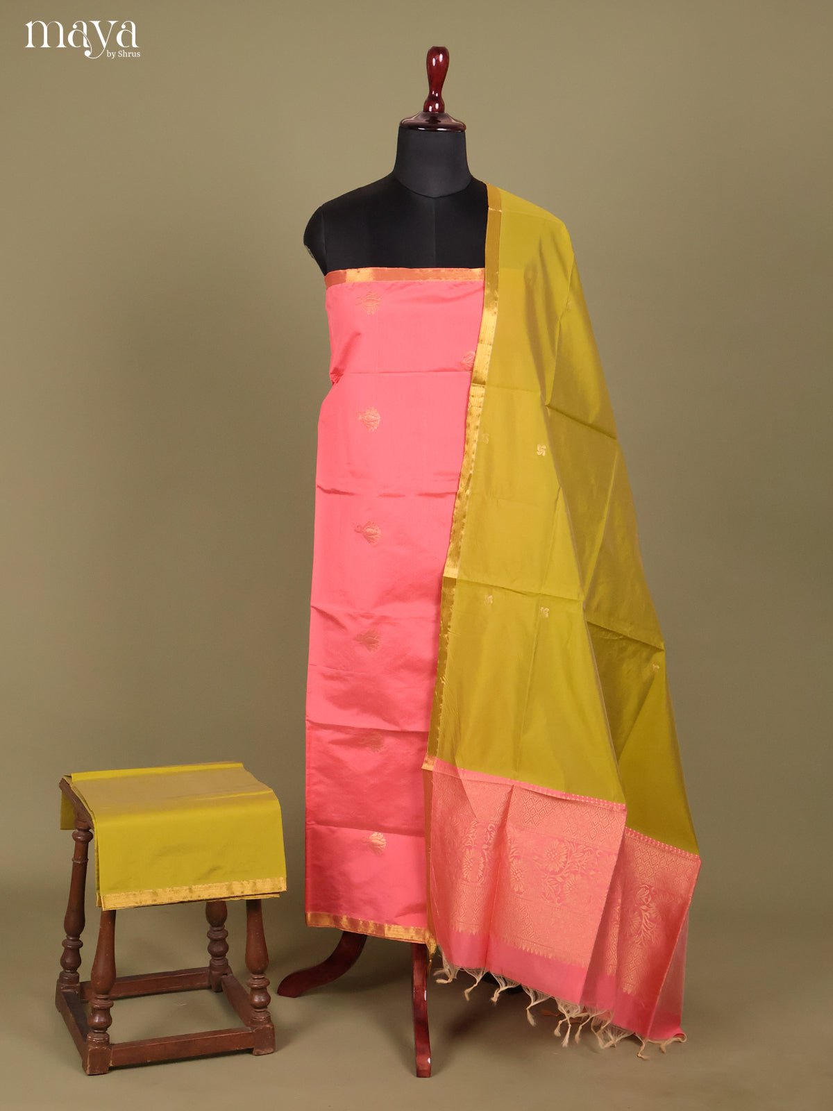 MDH26025-semi softsilk salwar Unstitch