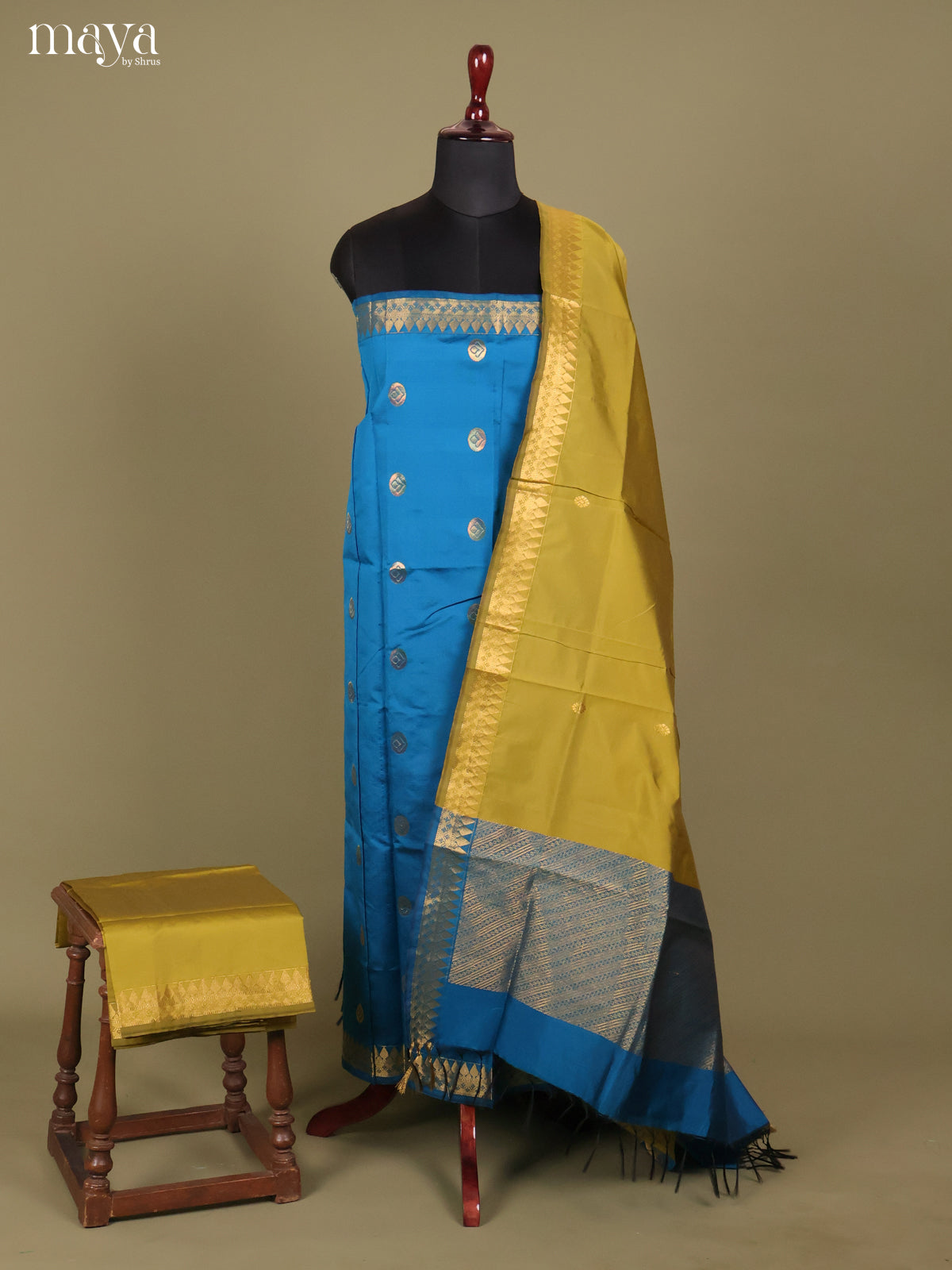 MDH26033-semi softsilk salwar Unstitch