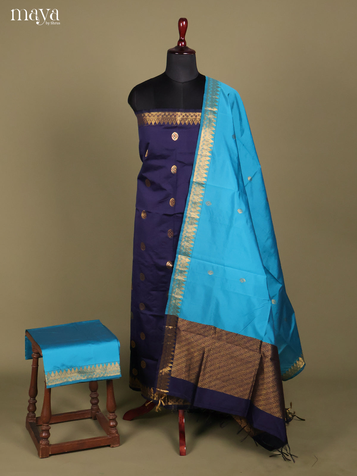 MDH26044-semi softsilk salwar Unstitch