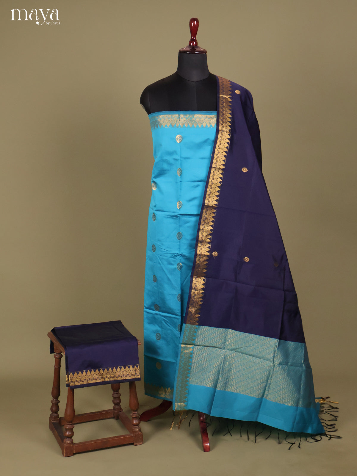 MDH26053-semi softsilk salwar Unstitch