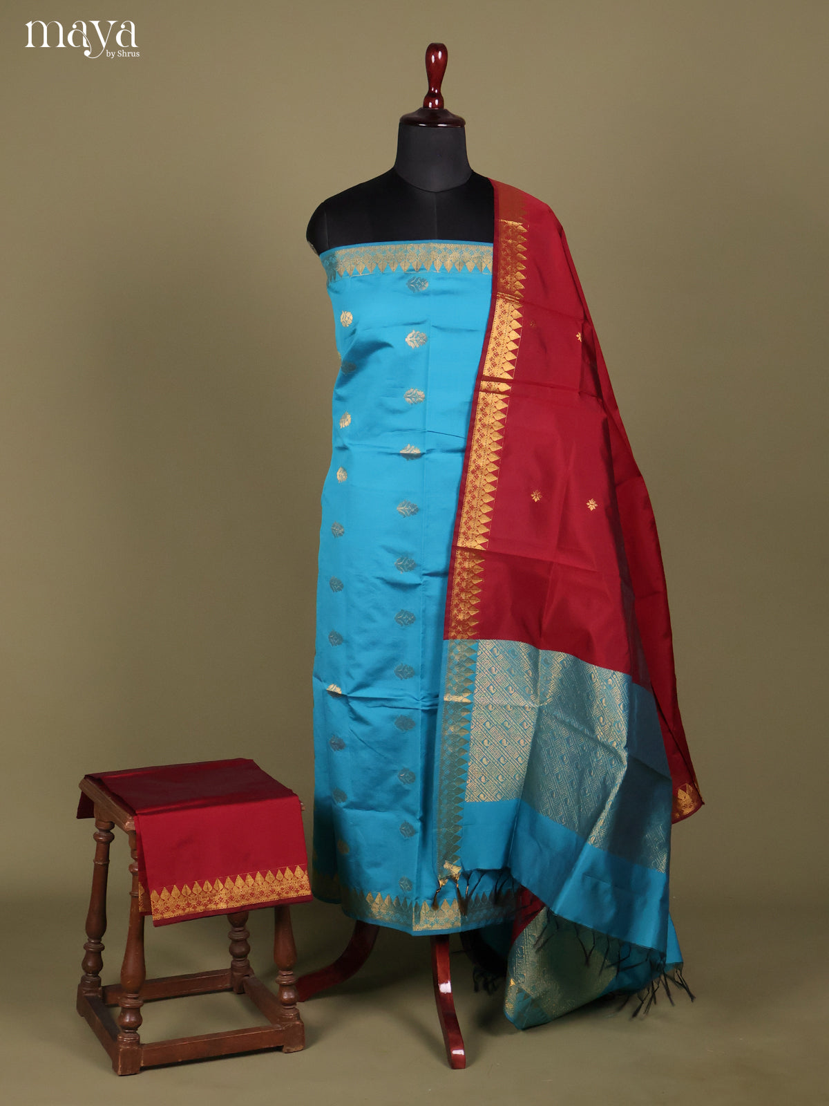 MDH26057-semi softsilk salwar Unstitch