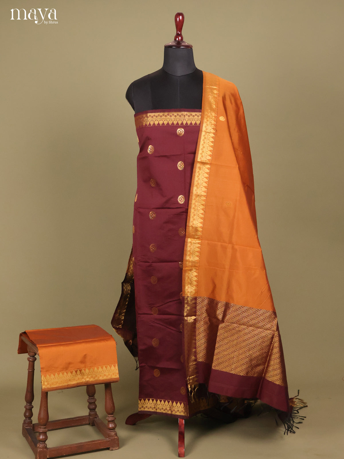 MDH26058-semi softsilk salwar Unstitch