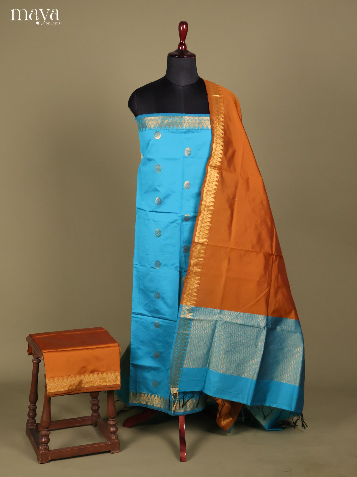 MDH26059-semi softsilk salwar Unstitch
