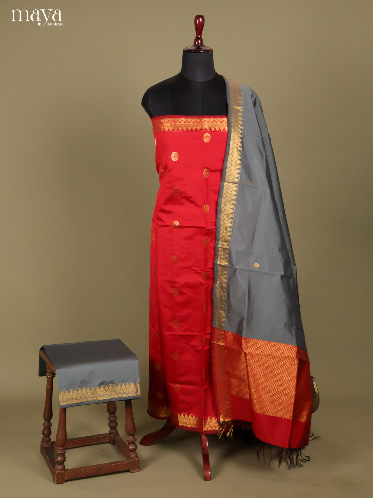 MDH26061-semi softsilk salwar Unstitch
