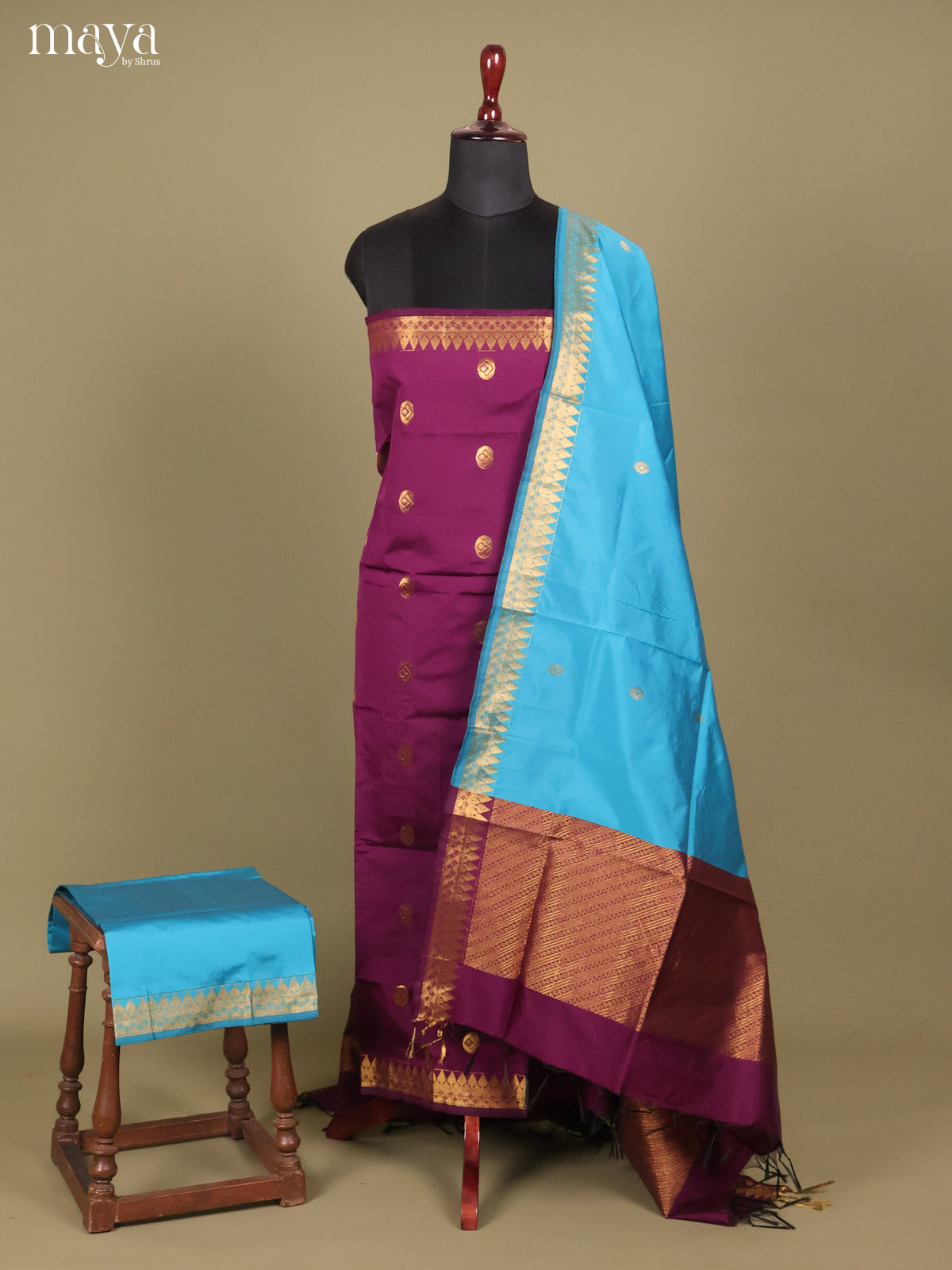 MDH26064-semi softsilk salwar Unstitch