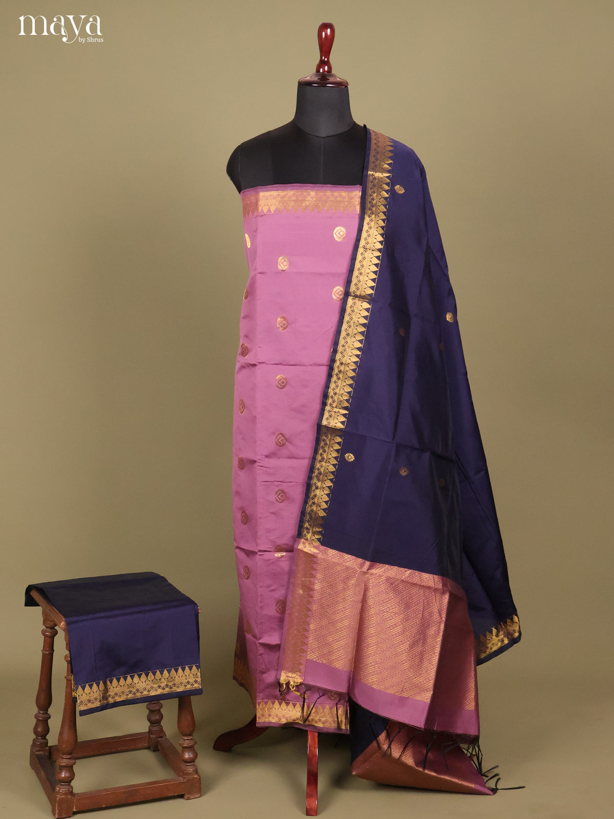 MDH26066-semi softsilk salwar Unstitch