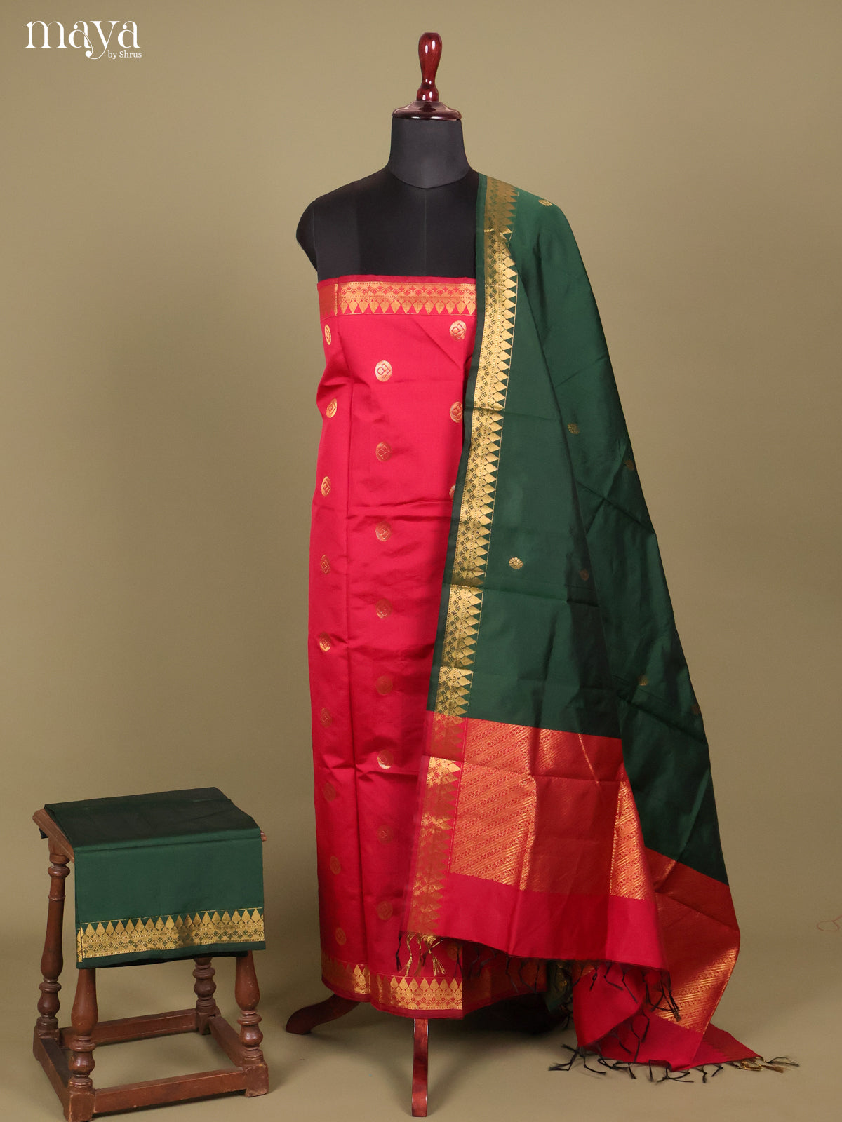 MDH26067-semi softsilk salwar Unstitch