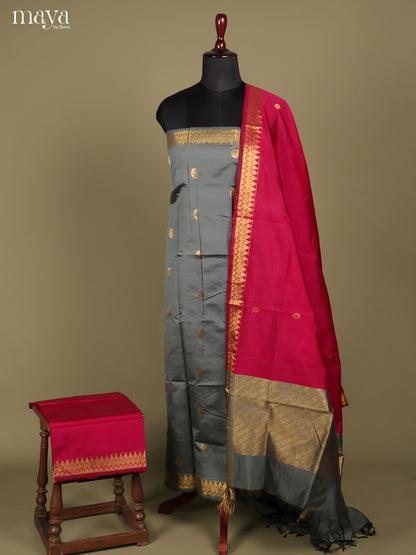MDH26068-semi softsilk salwar Unstitch