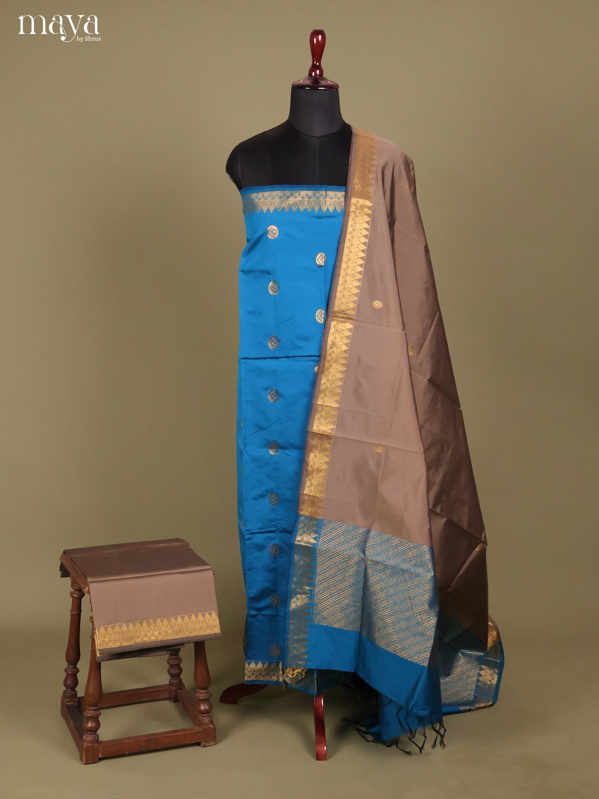 MDH26072-semi softsilk salwar Unstitch