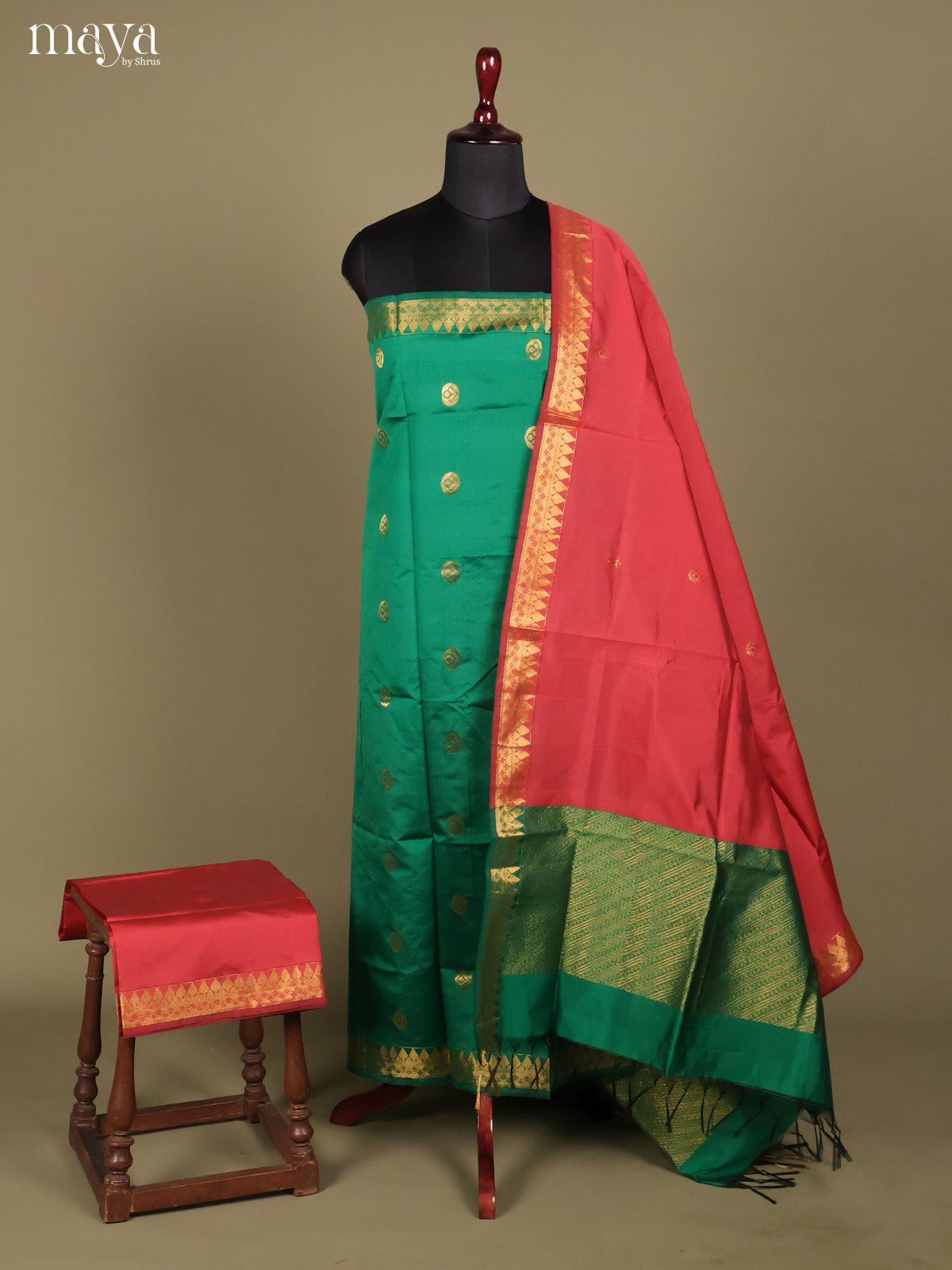 MDH26073-semi softsilk salwar Unstitch