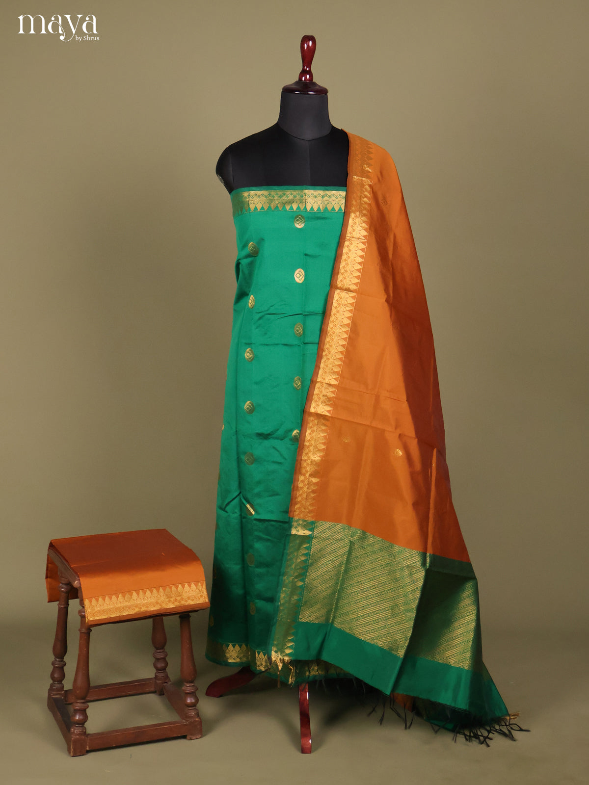 MDH26074-semi softsilk salwar Unstitch