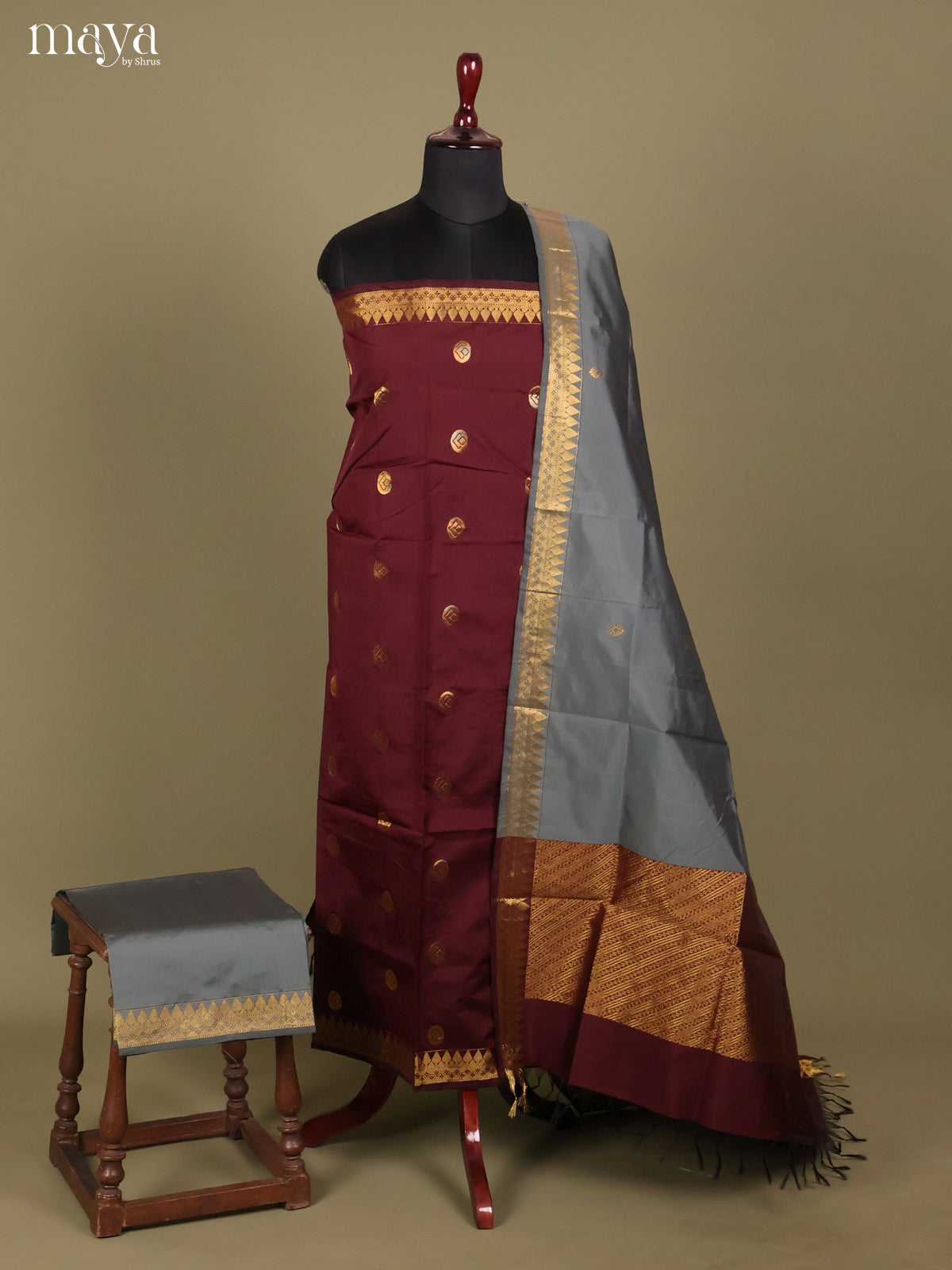 MDH26076-semi softsilk salwar Unstitch