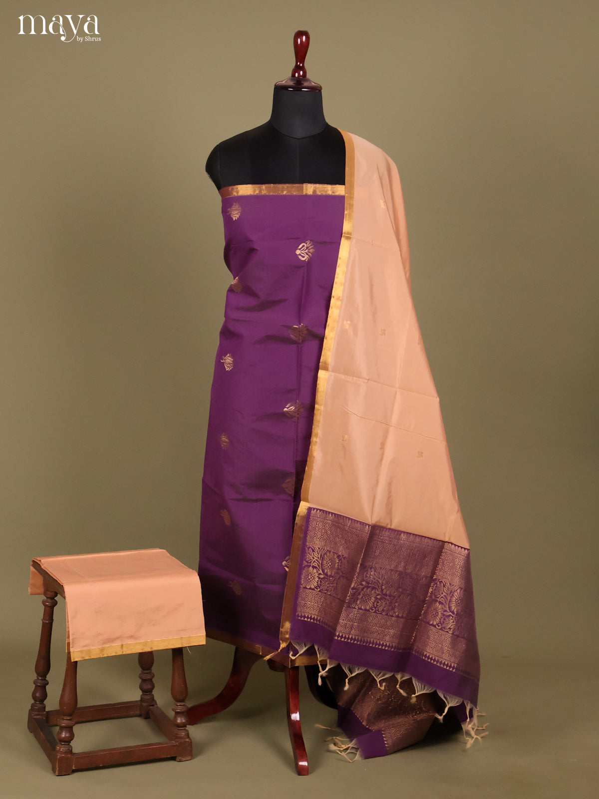 MDH26077-semi softsilk salwar Unstitch