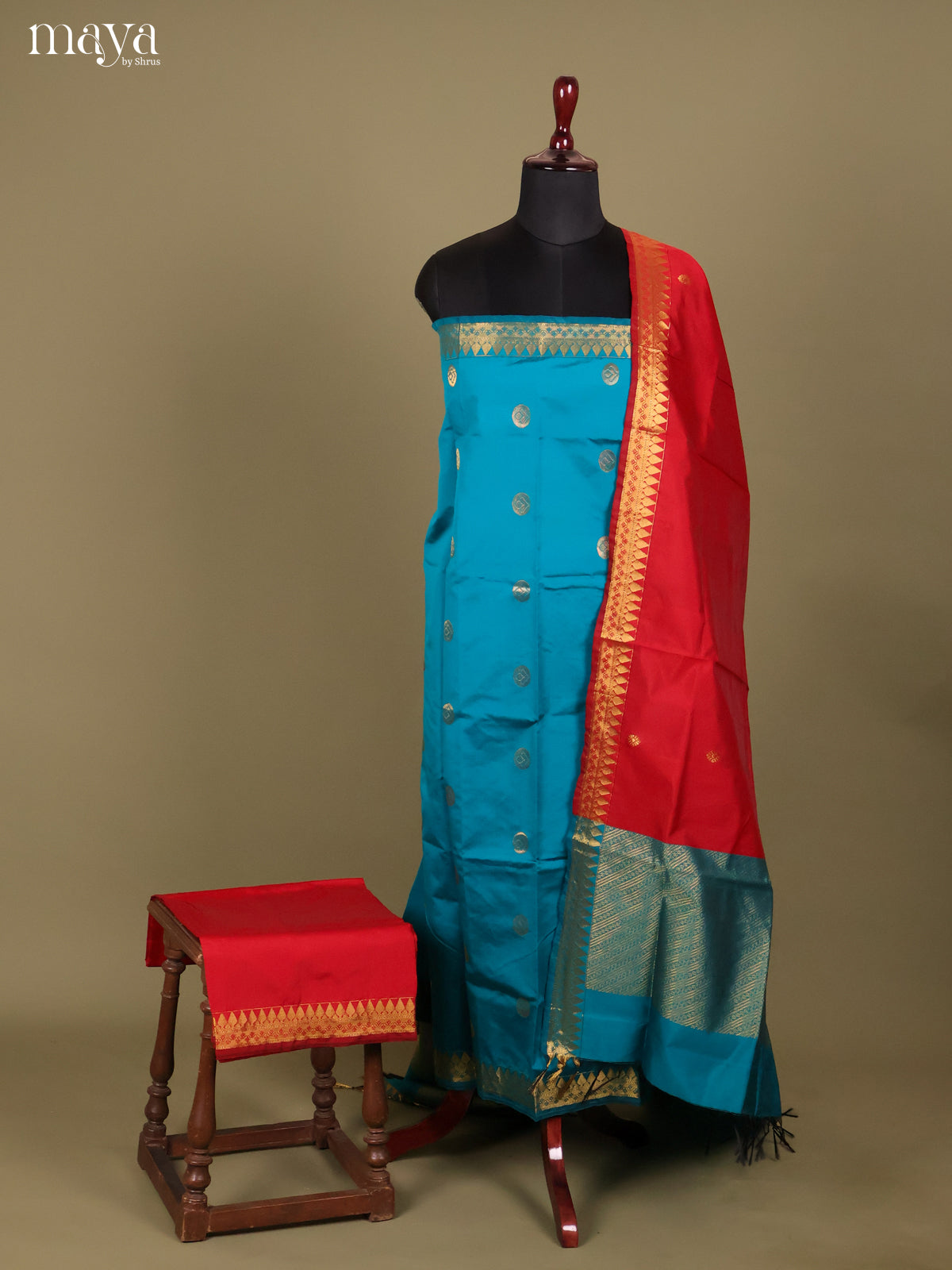 MDH26078-semi softsilk salwar Unstitch