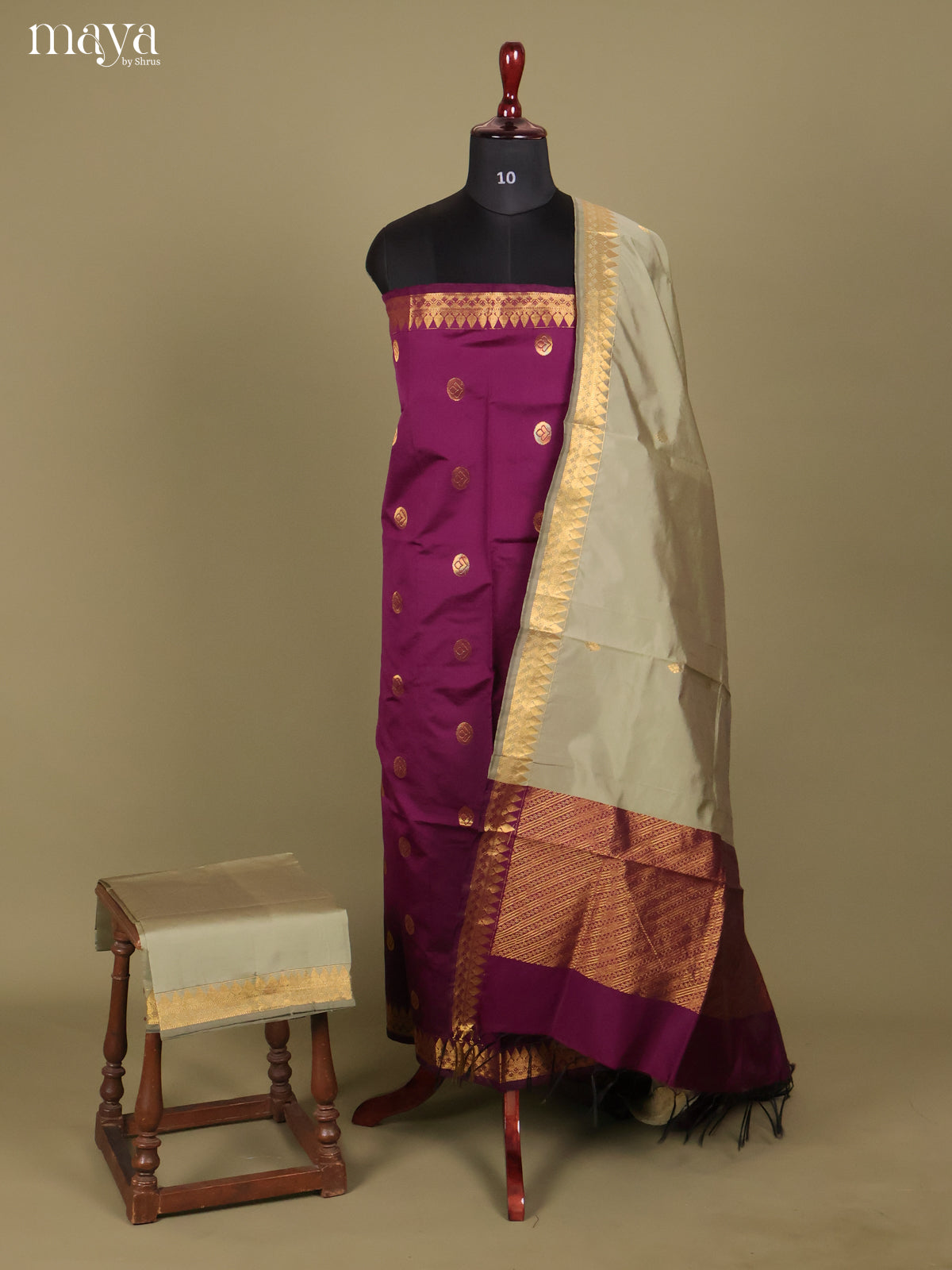 MDH26096-semi softsilk salwar Unstitch