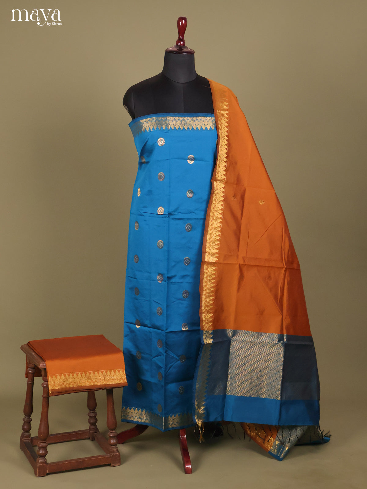 MDH26102-semi softsilk salwar Unstitch