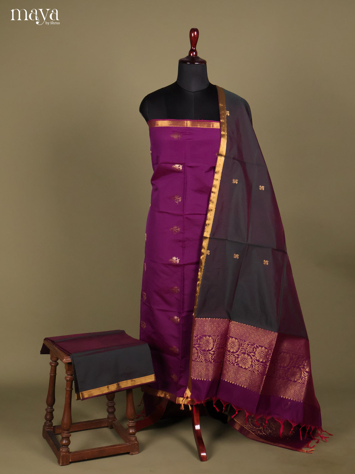 MDH26110-semi softsilk salwar Unstitch
