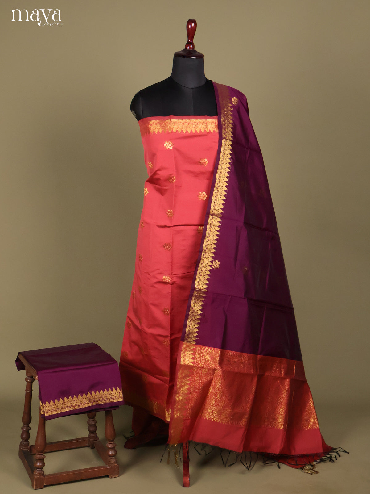 MDH26113-semi softsilk salwar Unstitch