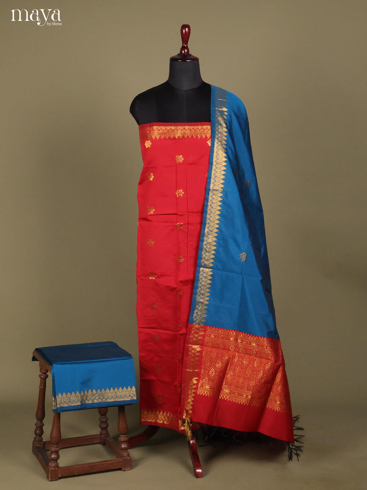 MDH26115-semi softsilk salwar Unstitch