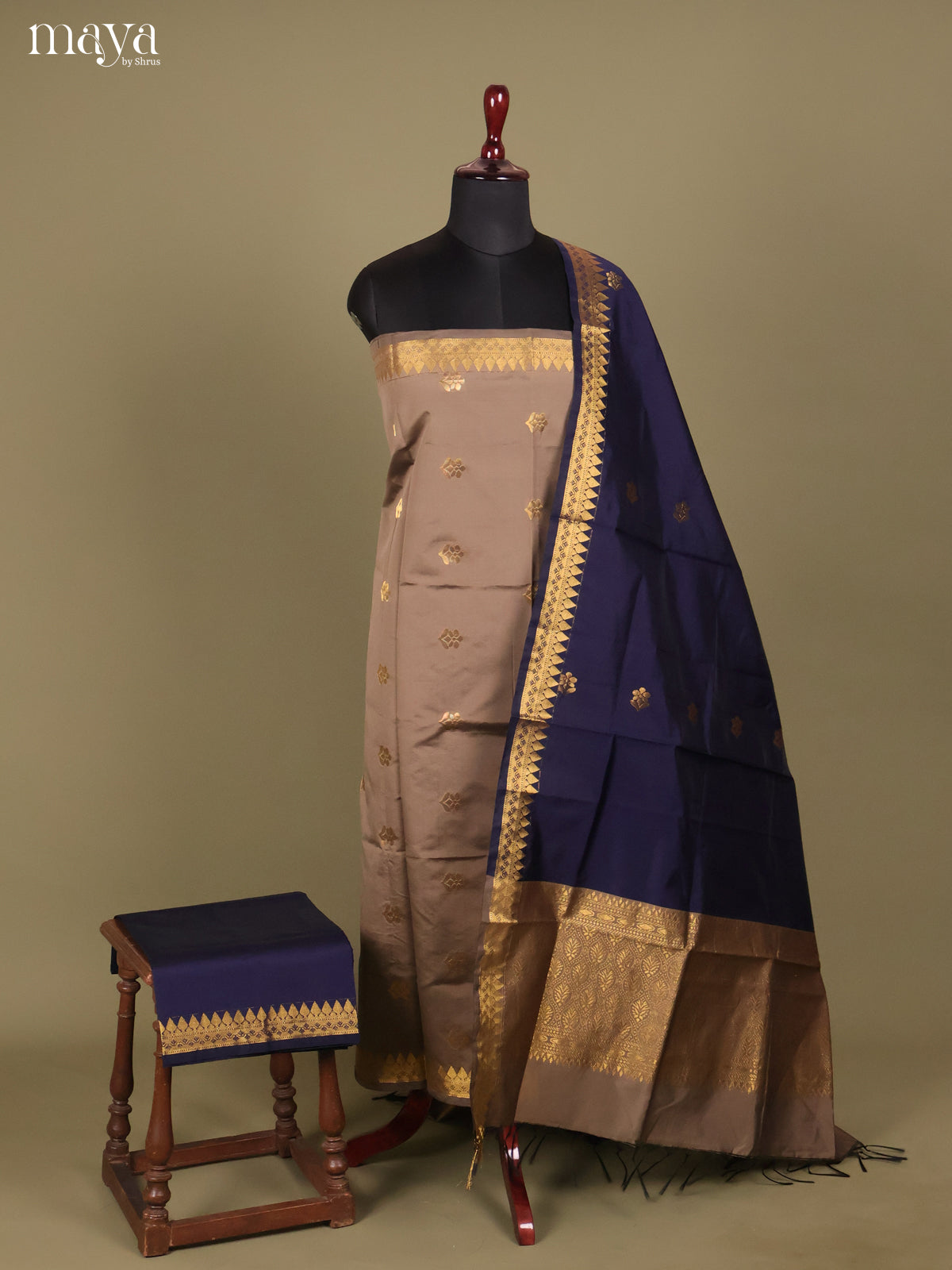 MDH26116-semi softsilk salwar Unstitch