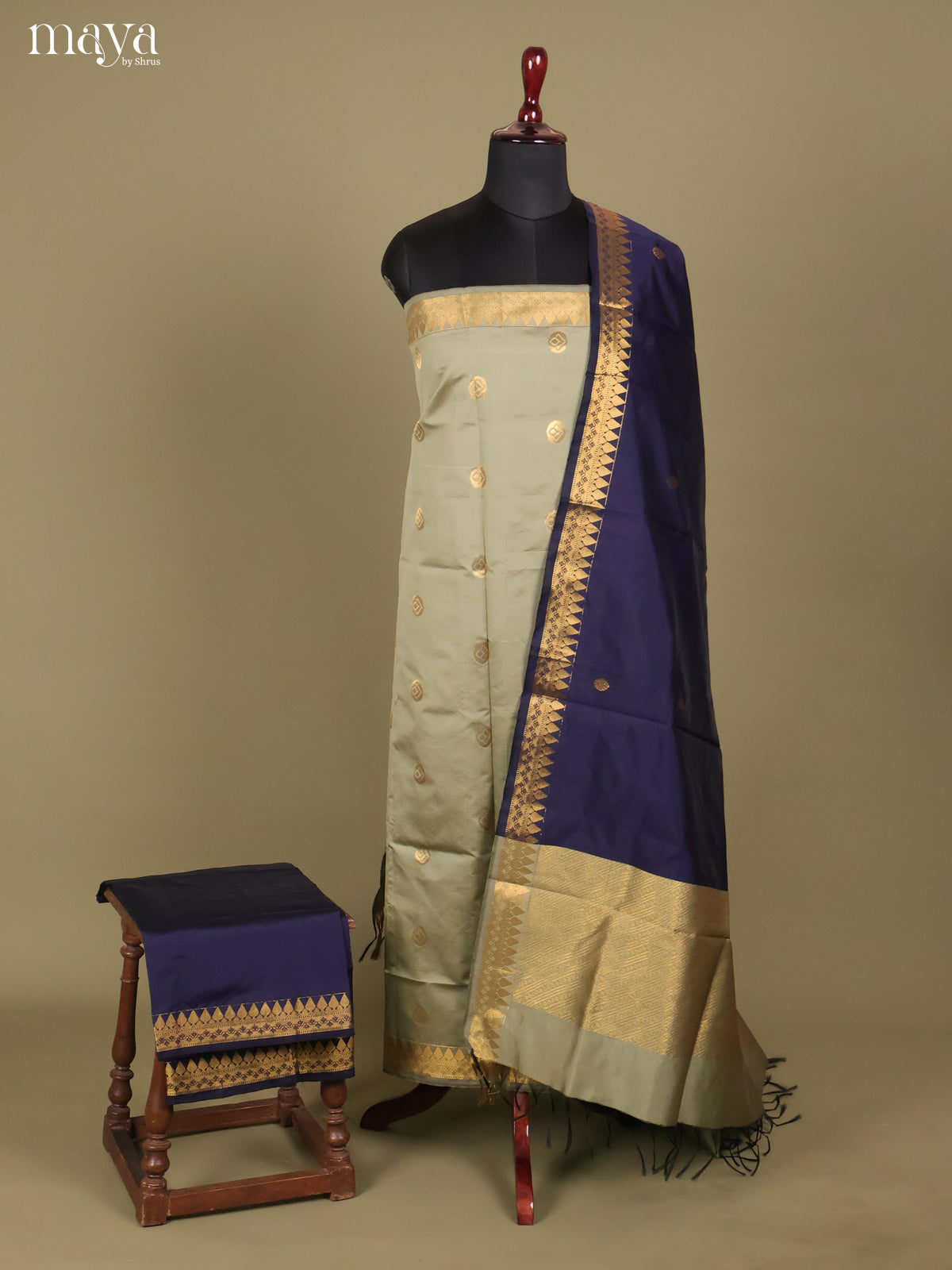 MDH26118-semi softsilk salwar Unstitch