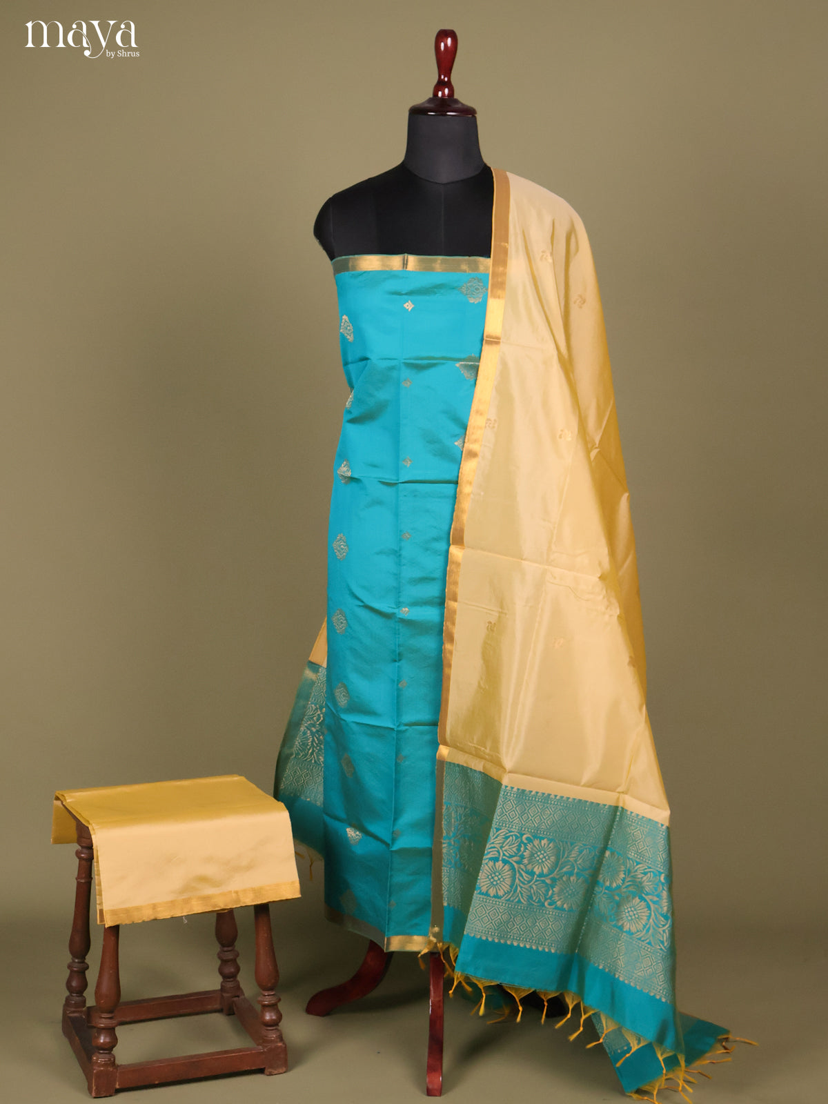MDH26120-semi softsilk salwar Unstitch