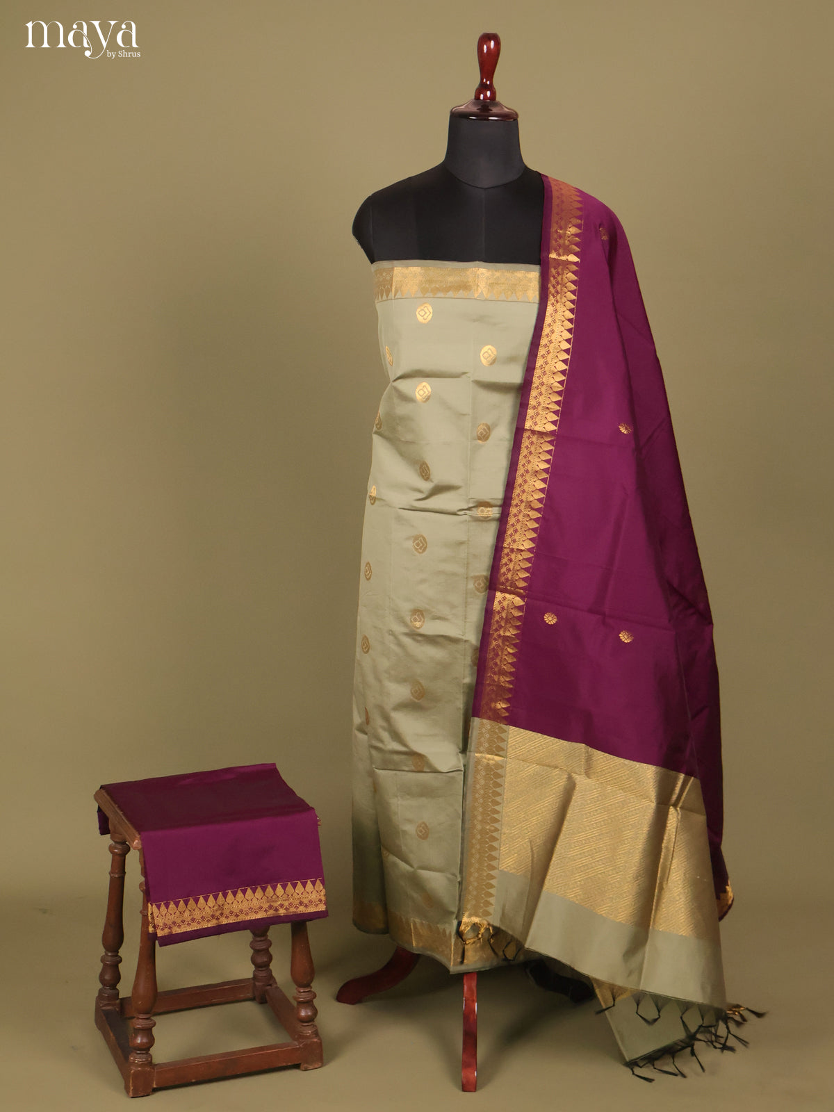 MDH26121-semi softsilk salwar Unstitch