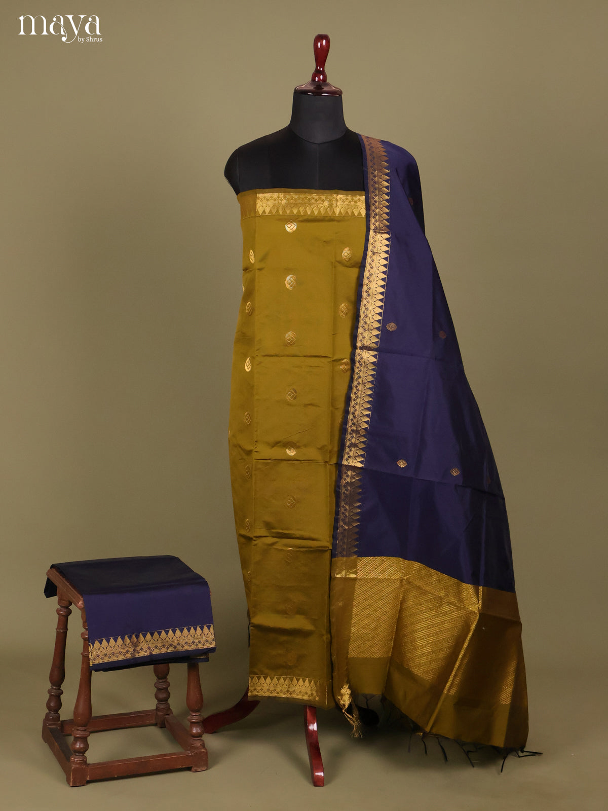 MDH26122-semi softsilk salwar Unstitch