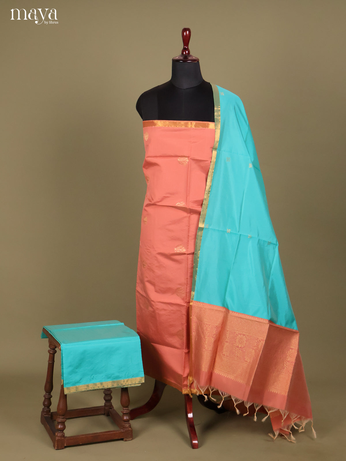 MDH26124-semi softsilk salwar Unstitch