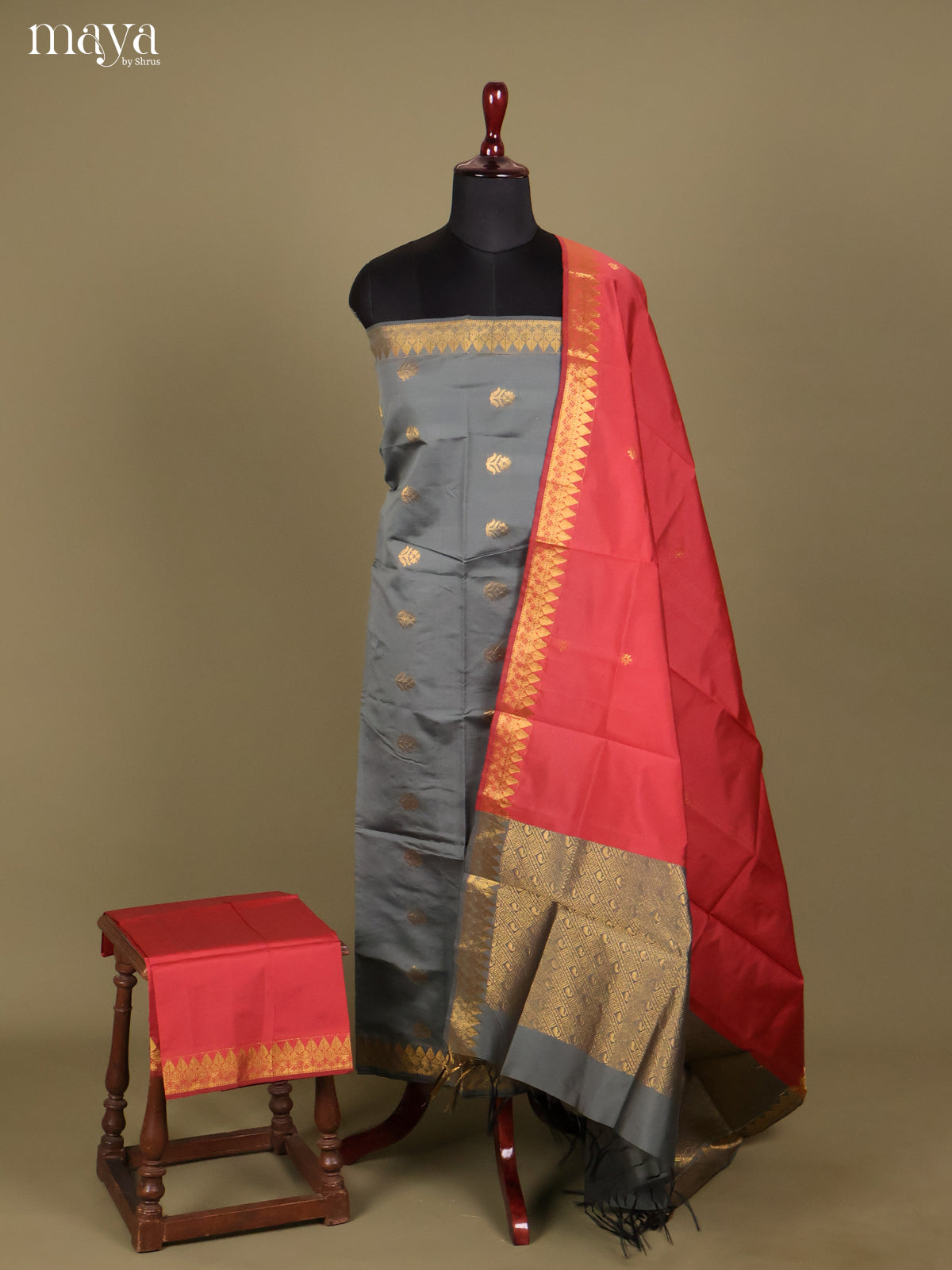 MDH26127-semi softsilk salwar Unstitch