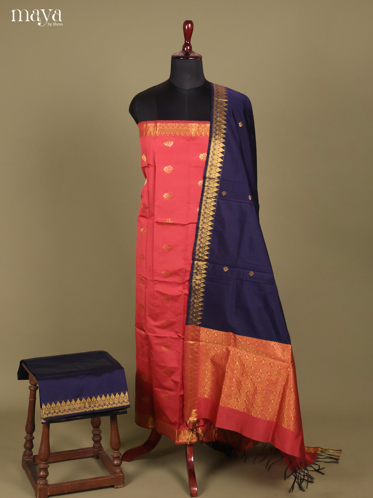 MDH26128-semi softsilk salwar Unstitch