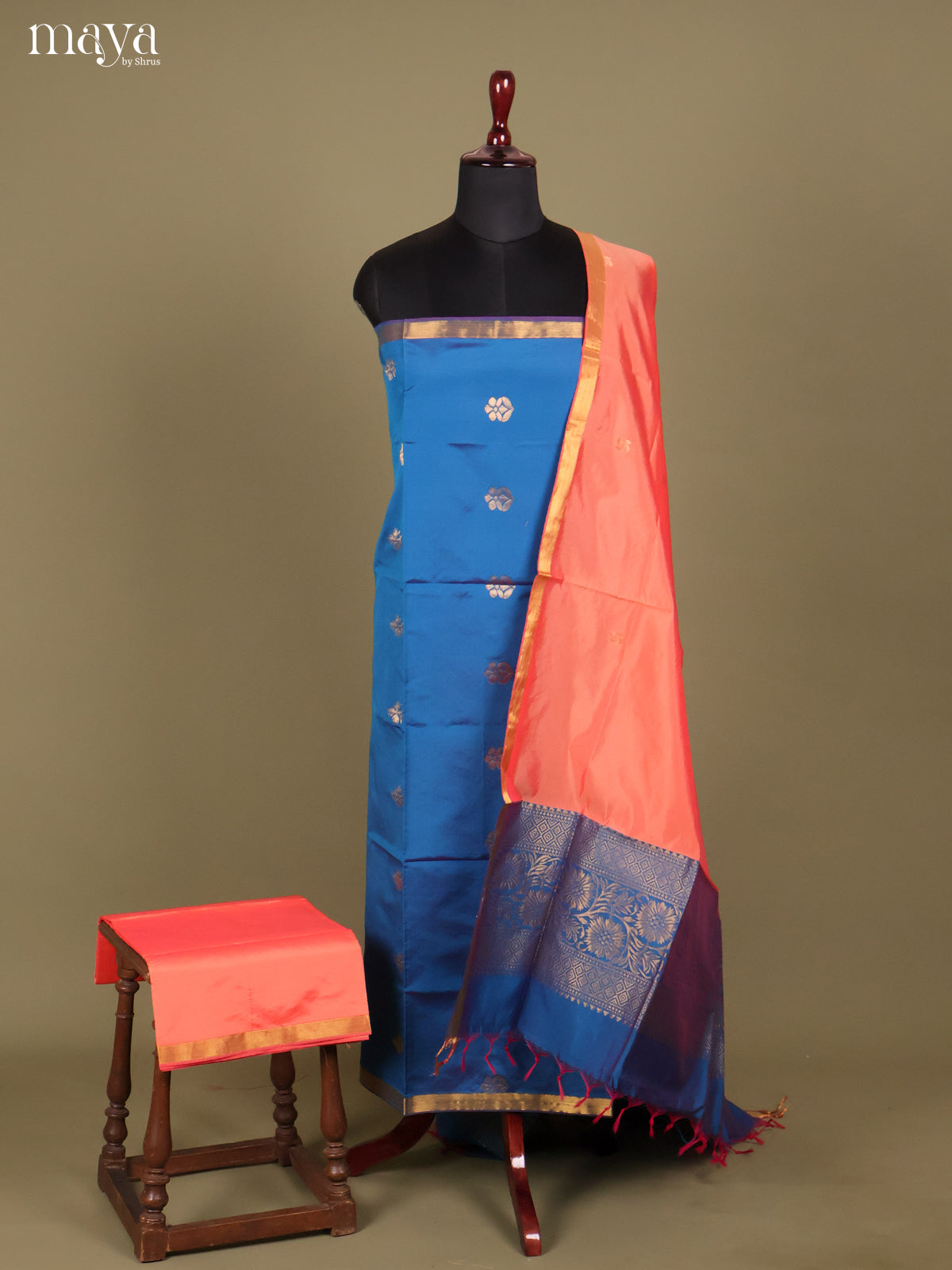 MDH26130-semi softsilk salwar Unstitch