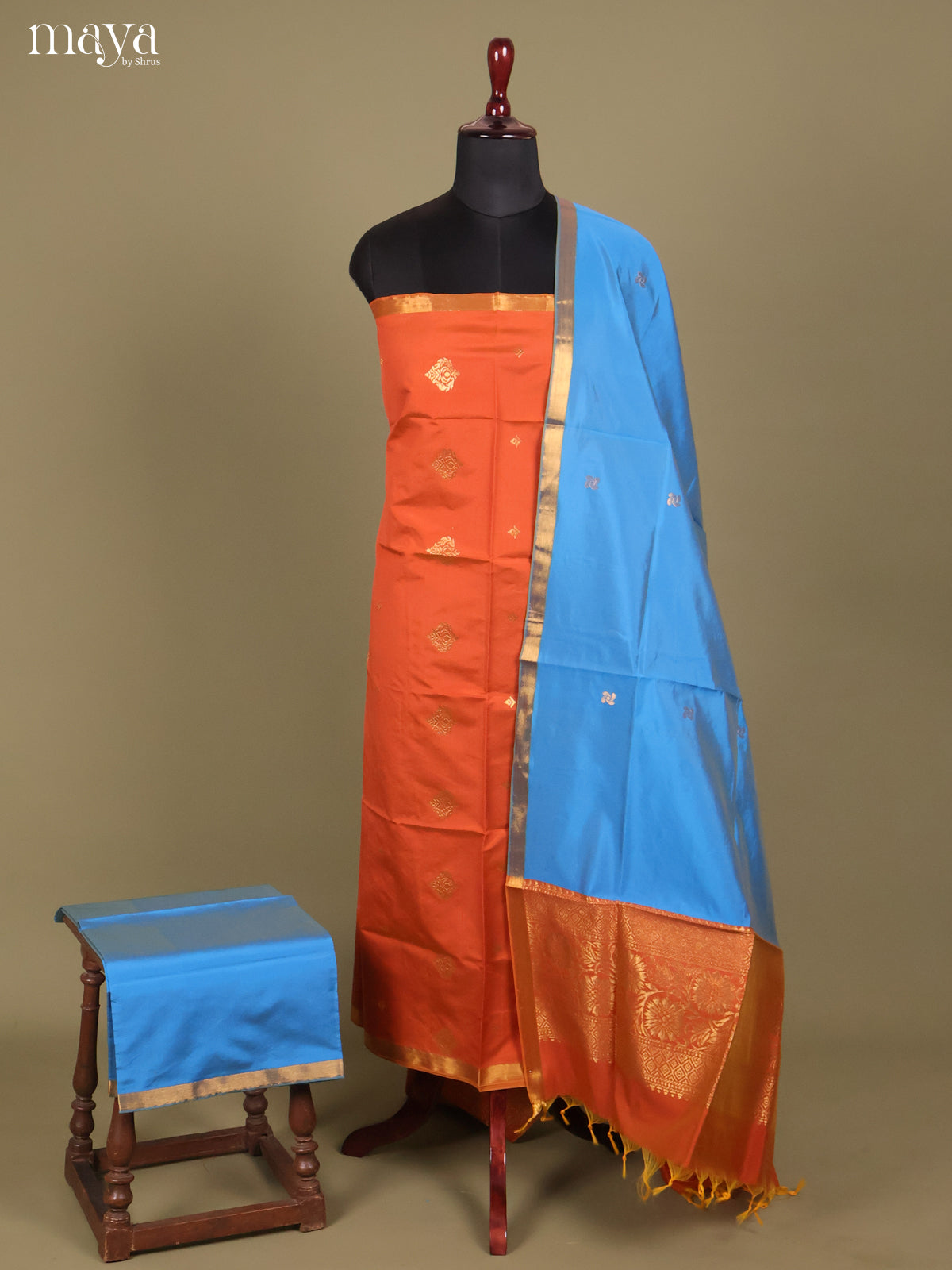 MDH26131-semi softsilk salwar Unstitch