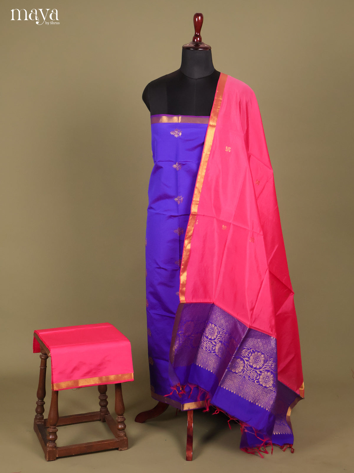 MDH26132-semi softsilk salwar Unstitch