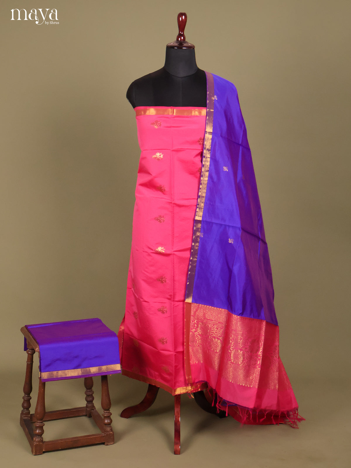 MDH26133-semi softsilk salwar Unstitch