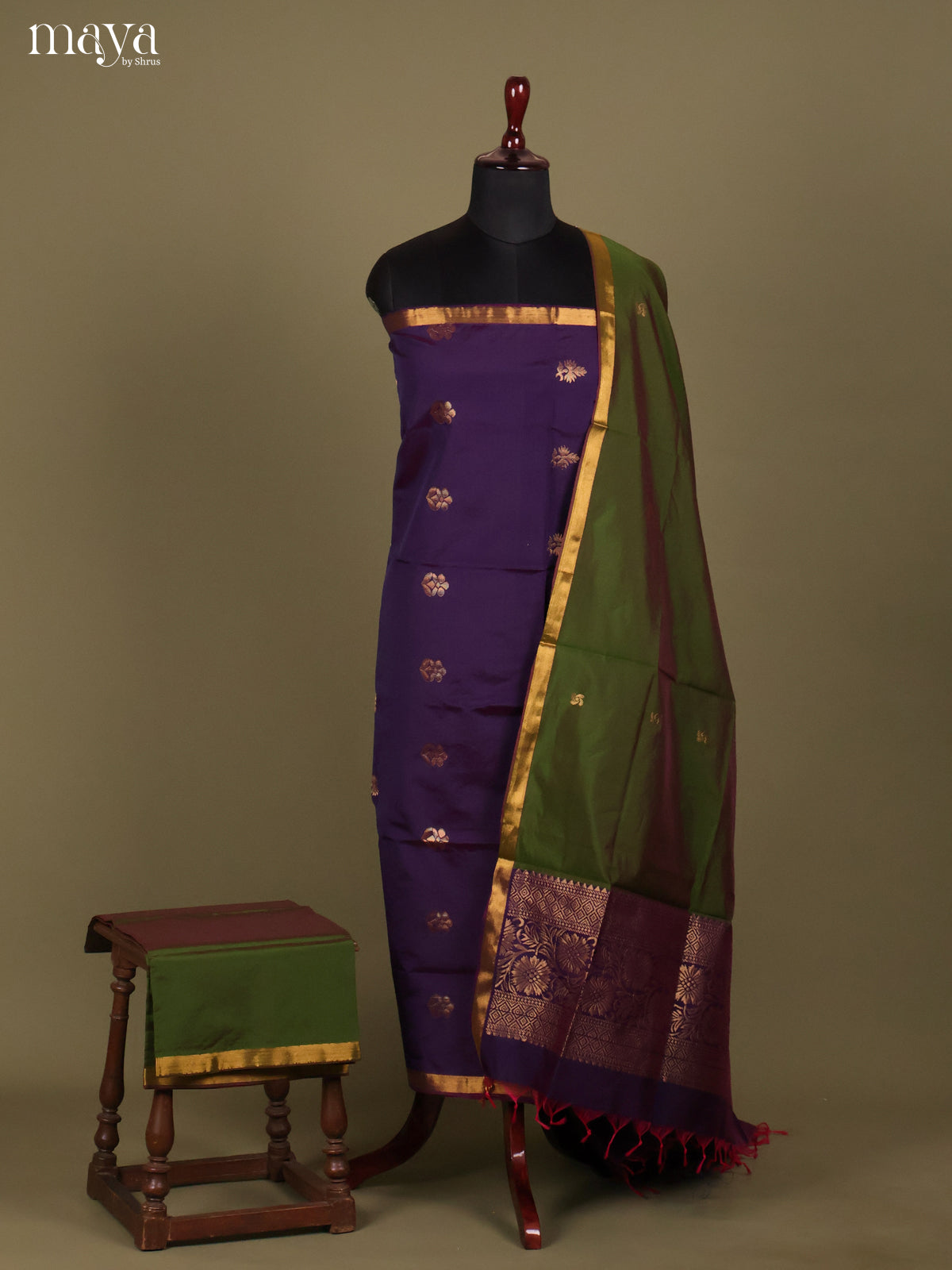 MDH26134-semi softsilk salwar Unstitch