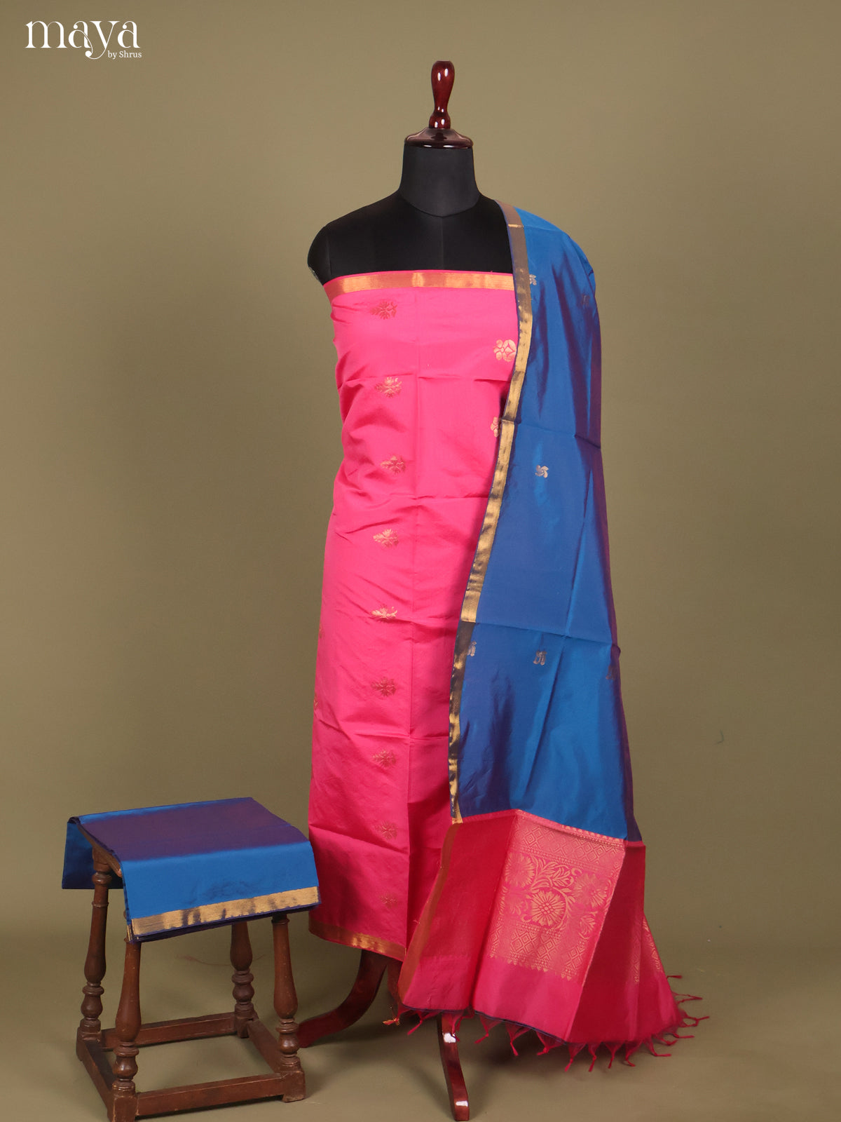 MDH26135-semi softsilk salwar Unstitch