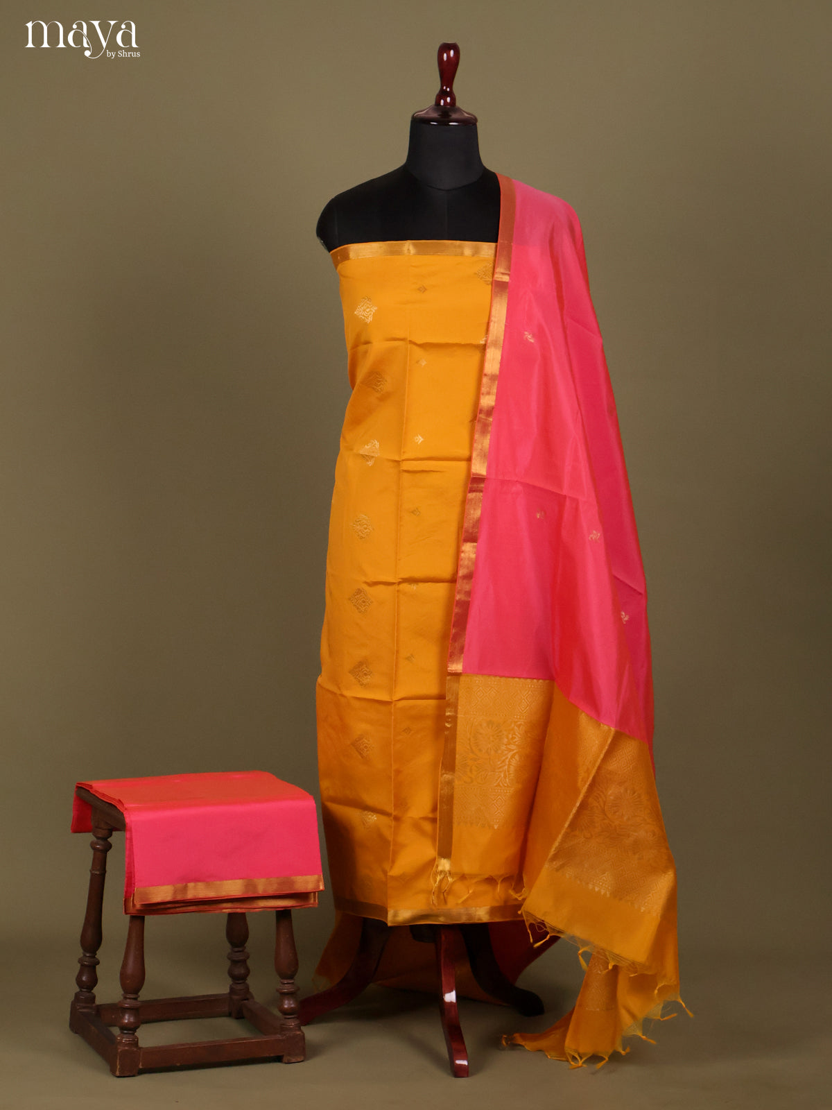 MDH26138-semi softsilk salwar Unstitch