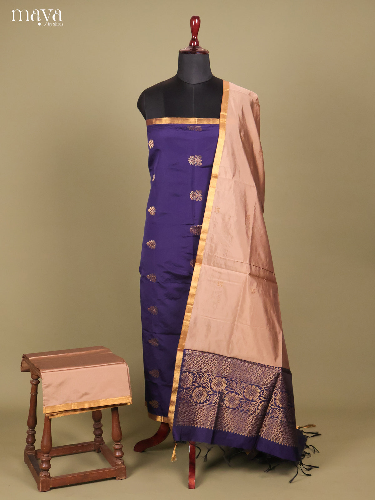 MDH26143-semi softsilk salwar Unstitch