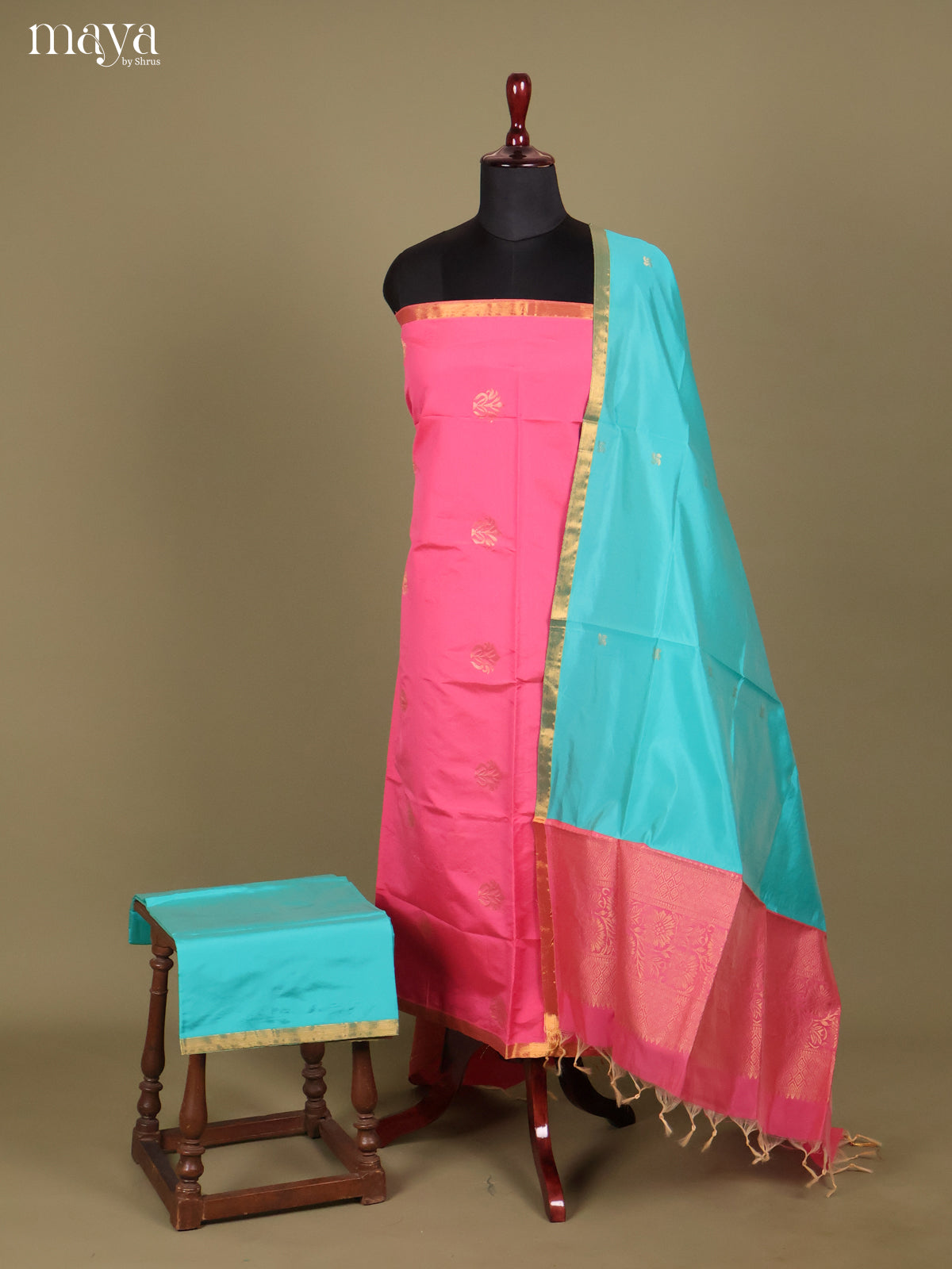 MDH26145-semi softsilk salwar Unstitch