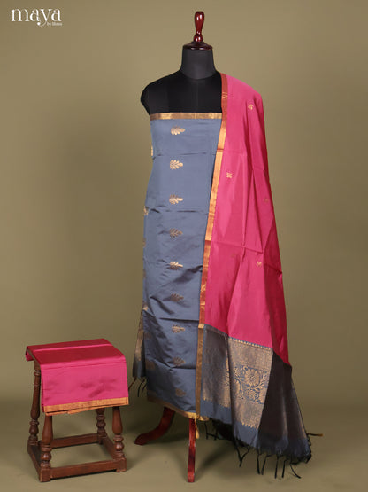 MDH26147-semi softsilk salwar Unstitch