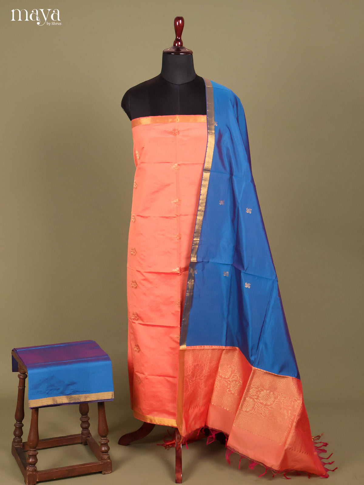 MDH26150-semi softsilk salwar Unstitch