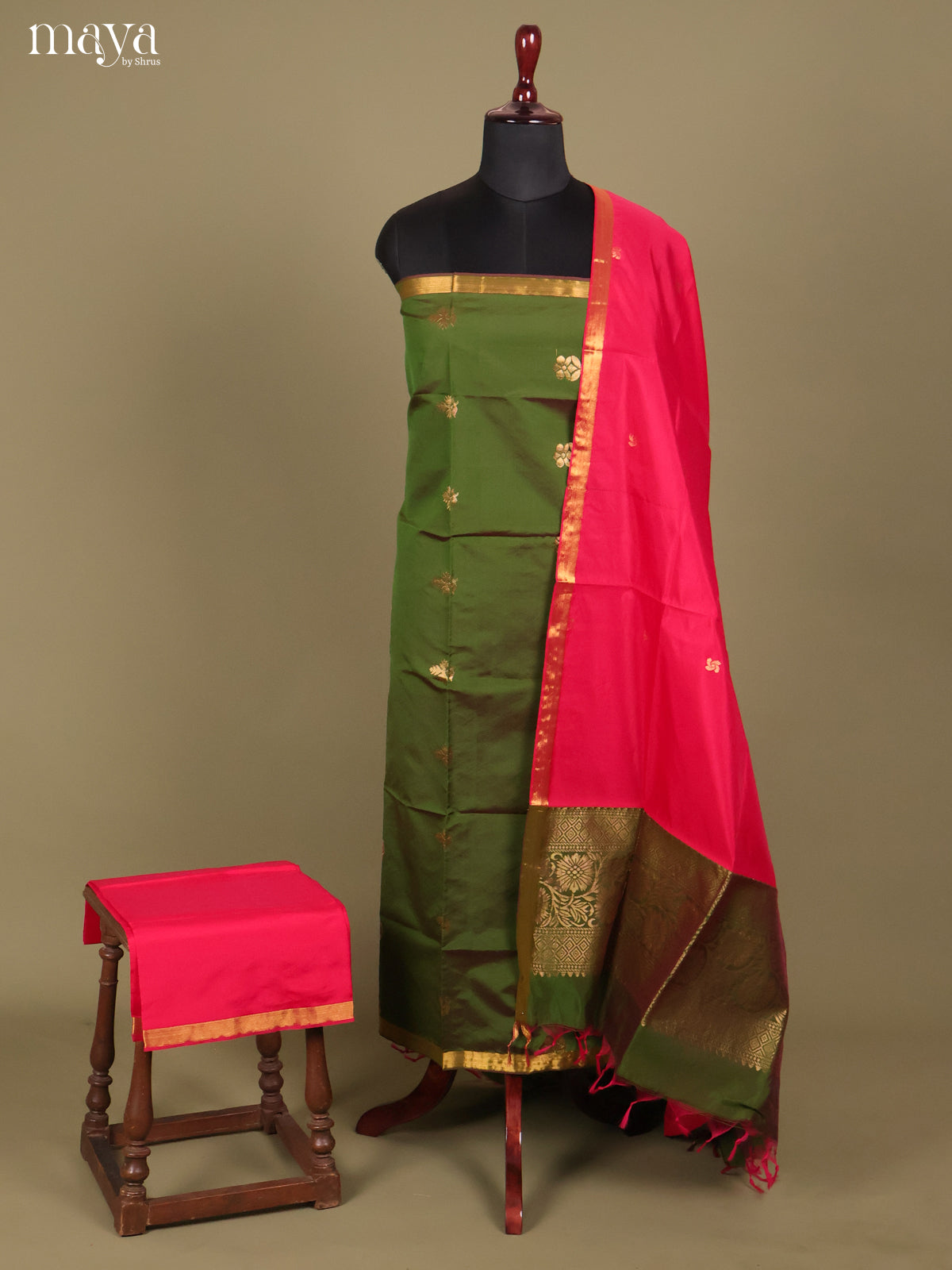 MDH26151-semi softsilk salwar Unstitch
