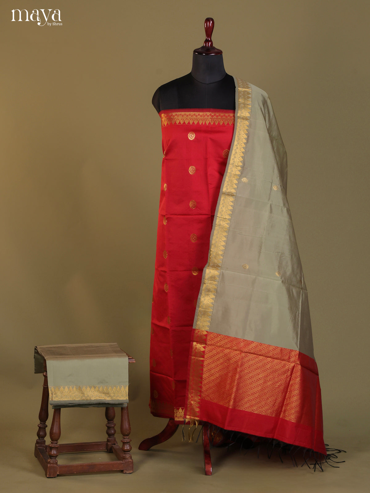 MDH26154-semi softsilk salwar Unstitch