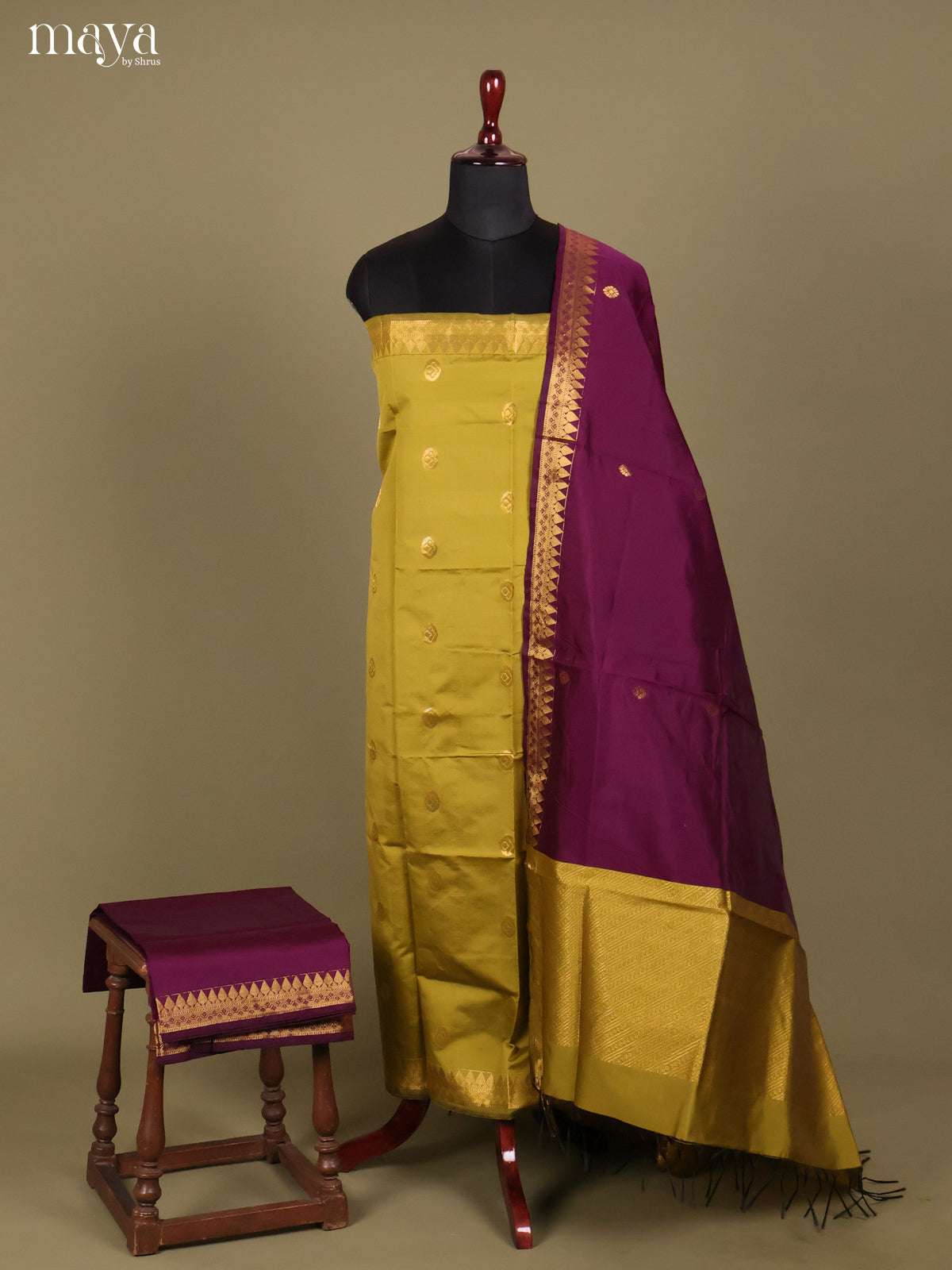 MDH26155-semi softsilk salwar Unstitch