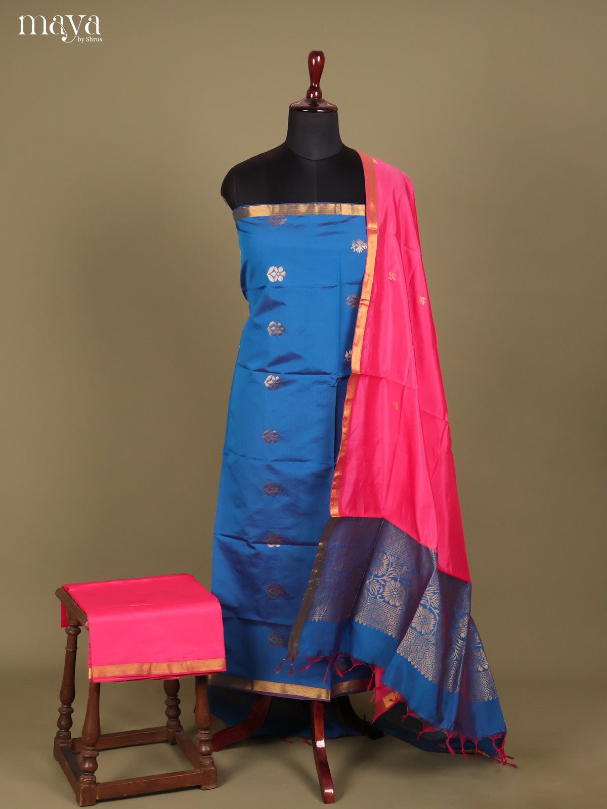 MDH26156-semi softsilk salwar Unstitch