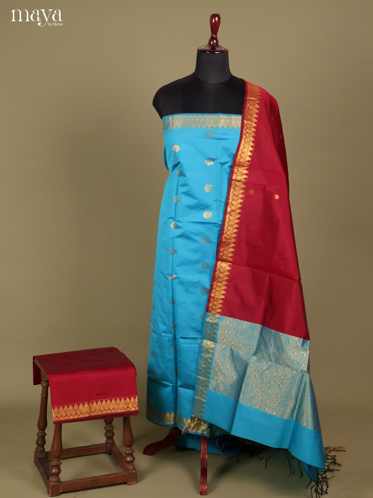 MDH26160-semi softsilk salwar Unstitch