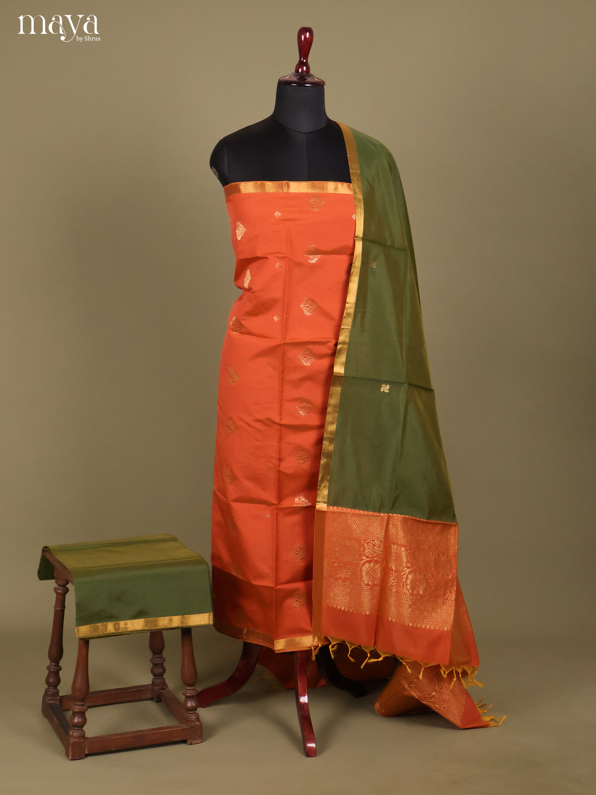 MDH26162-semi softsilk salwar Unstitch