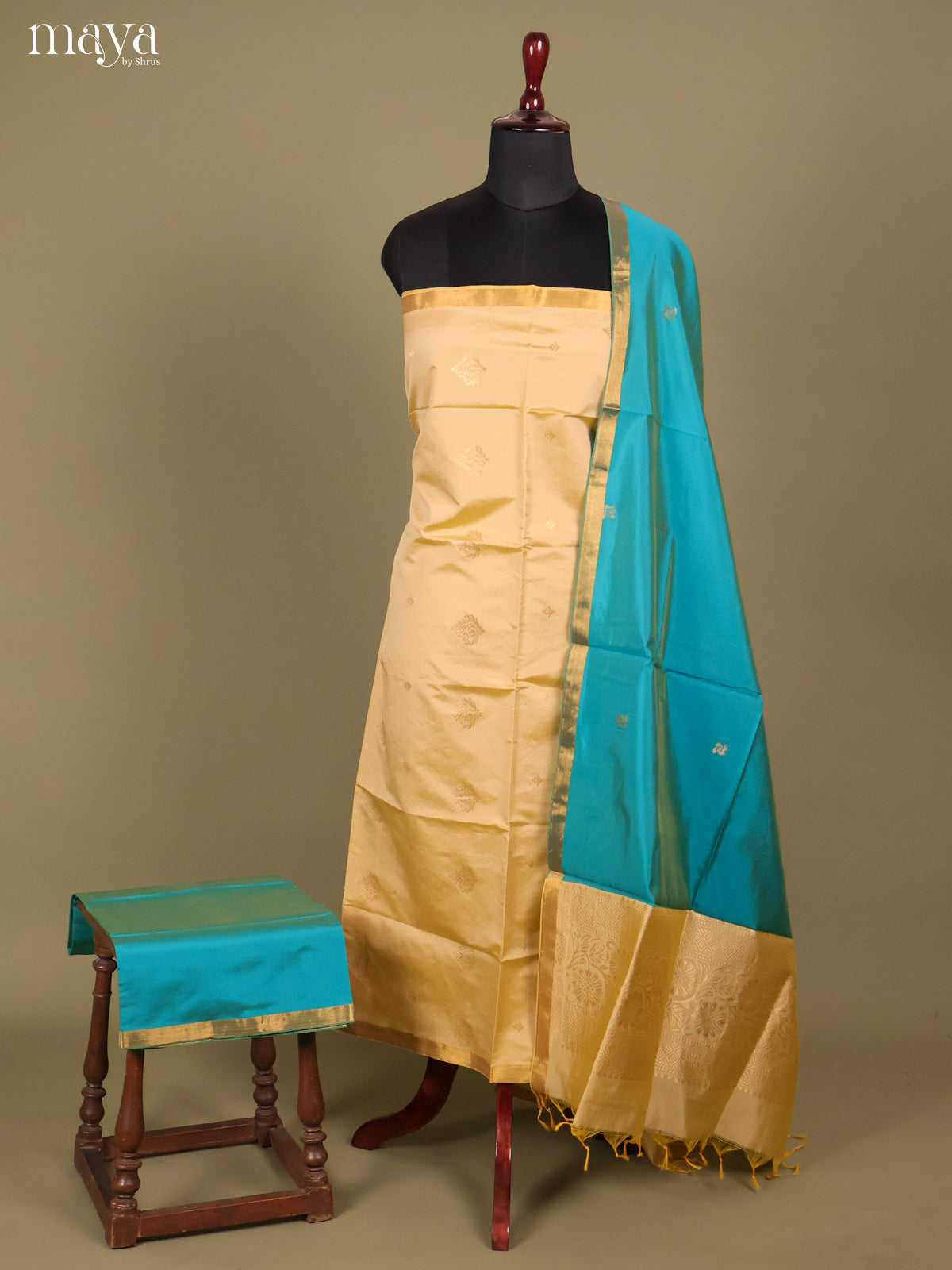 MDH26163-semi softsilk salwar Unstitch